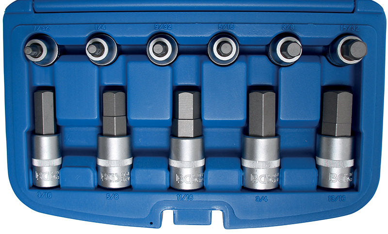 SET 12 PEZZI, 1/2"CHIAVI A BUSSOLA ESAGONALI IN POLLICI, 7/32” -3/4” BGS5053