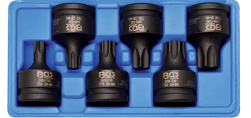 SET 6 PZ.BUSSOLE IMPACT TORX, ATT.3/4" BGS5055