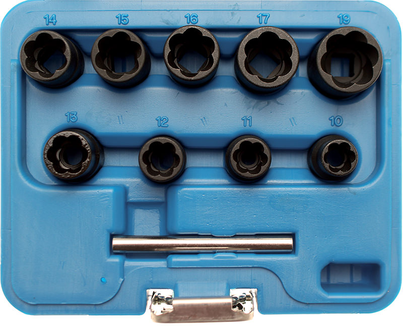 SET 10 PEZZI ESTRATTORI, 10-19 MM, 3/8” BGS5265