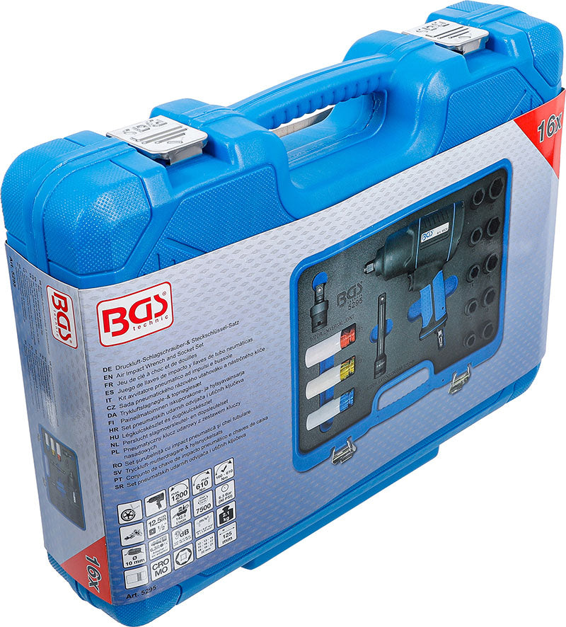 SET 16 PEZZI, AVVITATORE PNEUMATICO E BUSSOLEATT. 1/2”, 1200 NM BGS5295