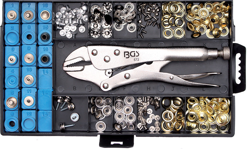 ASSORTIMENTO 275 PEZZI, OCCHIELLI E PINZA AUTOBLOCCANTE BGS572