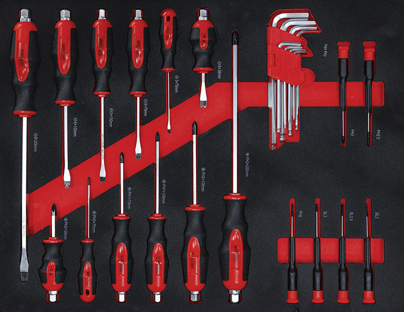 CARRELLO PORTA UTENSILI 6 CASSETTI, CON ARMADIETTO LATERALE, CON 158 UTENSILI BGS6055