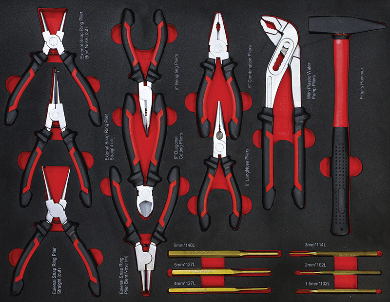 CARRELLO PORTA UTENSILI 6 CASSETTI, CON ARMADIETTO LATERALE, CON 158 UTENSILI BGS6055