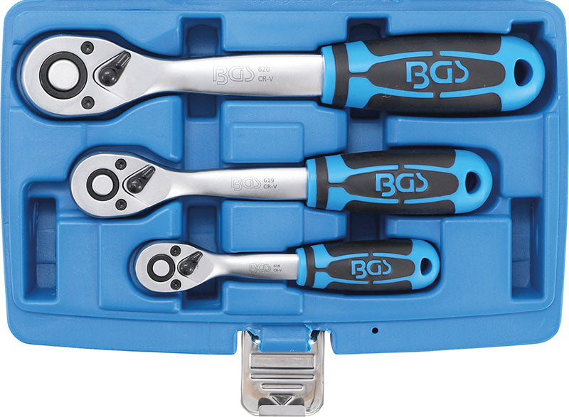 SET 3 PEZZI, CRICCHETTI REVERIBILI, 1/4"-3/8"-1/2" BGS621