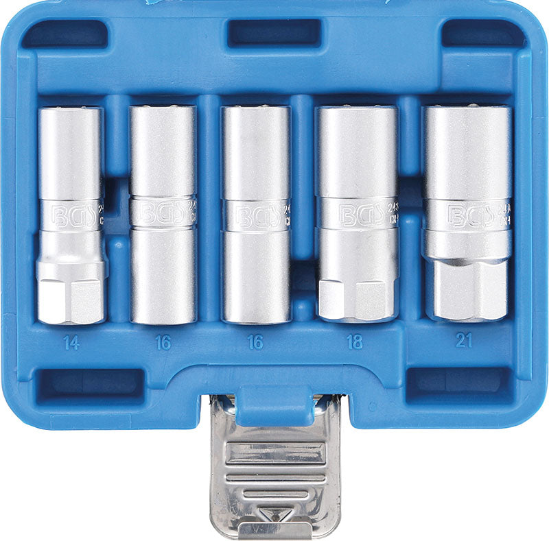 SET 5 PEZZI, BUSSOLE PER CANDELE ESAGONALI, ATT. 1/2", 14-21 MM BGS6641