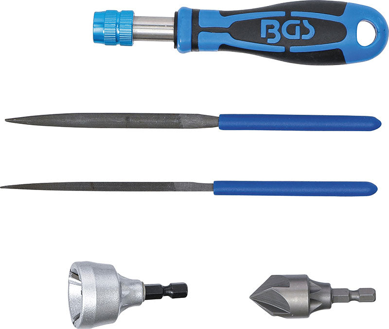 SET 5 PEZZI, UTENSILI PER LA SBAVATURA ESTERNA & INTERNA BGS6773