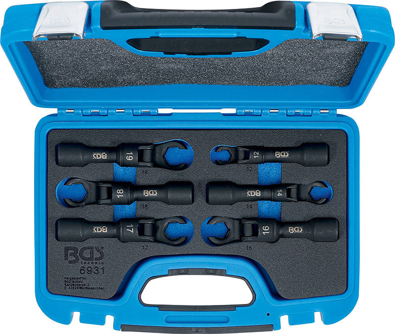 SET 6 PEZZI, CHIAVI SNODATE PER RACCORDI TUBI, ATTACCO 1/2” BGS6931