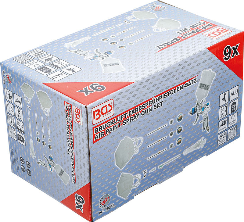 AEROGRAFO,CON 3 UGELLI DI EROGAZIONE,1,2-1,7-2,0 MM BGS70048