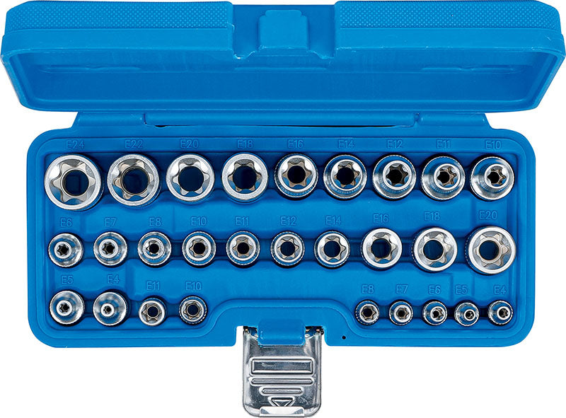 SET 28 PZ,BUSSOLE TORX FEMM.ATT. 1/4-3/8-1/2 BGS70099