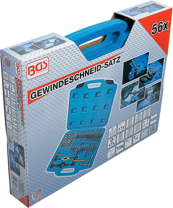 SET 56 PEZZI, MASCHI E FILIERE, MISURE IN POLLICI BGS70105