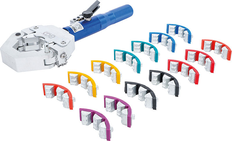 SET DI PINZE A CRIMPARE IDRAULICHE, PER CONNESSIONI A PRESSIONE SU TUBI FLESSIBILI BGS72093