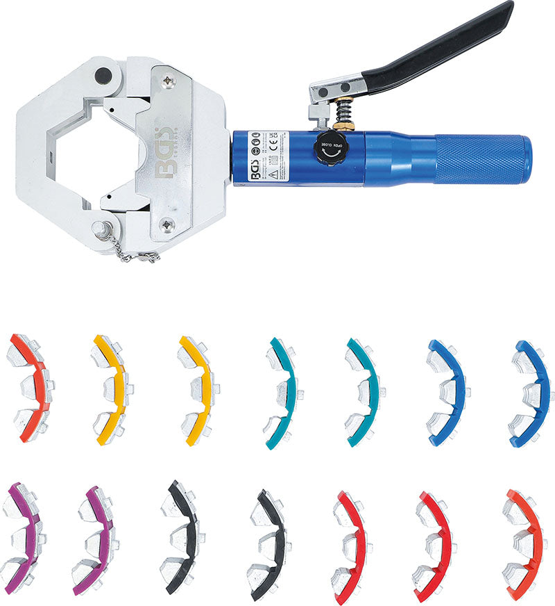 SET DI PINZE A CRIMPARE IDRAULICHE, PER CONNESSIONI A PRESSIONE SU TUBI FLESSIBILI BGS72093