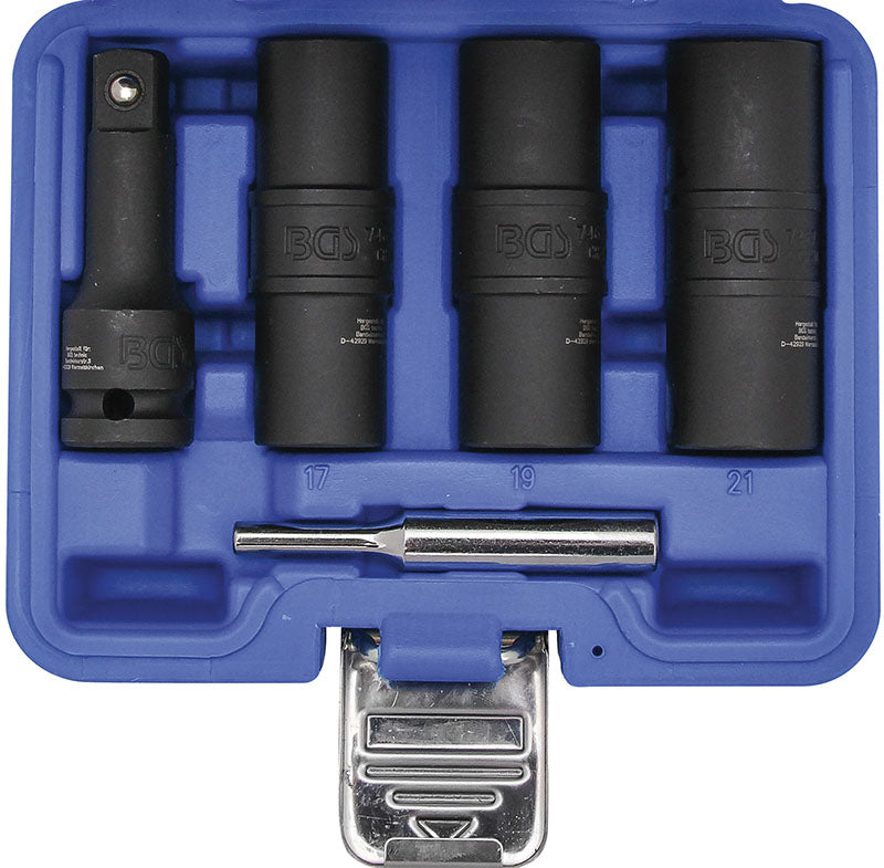 SET 4 PEZZI, BUSSOLE/ESTRATTORI DOPPI, ATT. 1/2”, 17 - 19 - 21 MM BGS7467