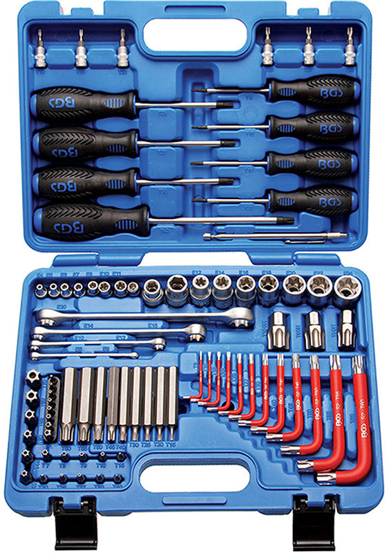 SET 84 PEZZI, UTENSILI TORX ATT. 1/4” + 1/2” BGS7849
