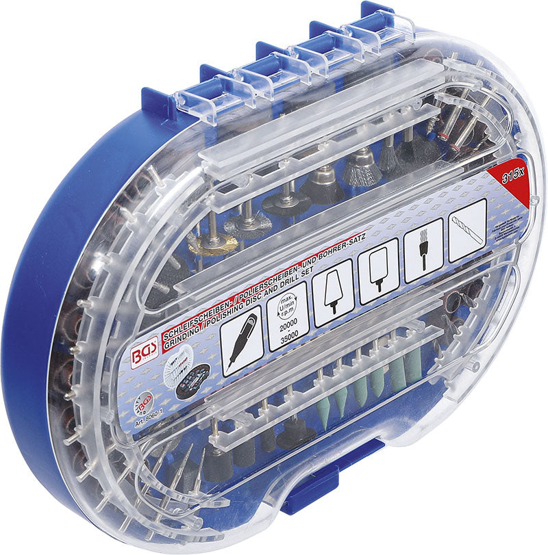 SET 315 PEZZI, ACCESSORI DI PRECISIONE, PER UTENSILI ROTATIVI ELETTRICI AD ALTA VELOCITÀ BGS8060-1