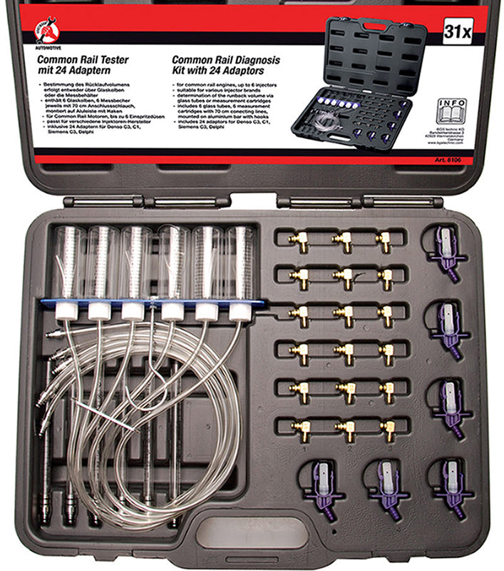 KIT X ISPEZIONI COMMON RAIL CON 24 ADATTATORI BGS8106