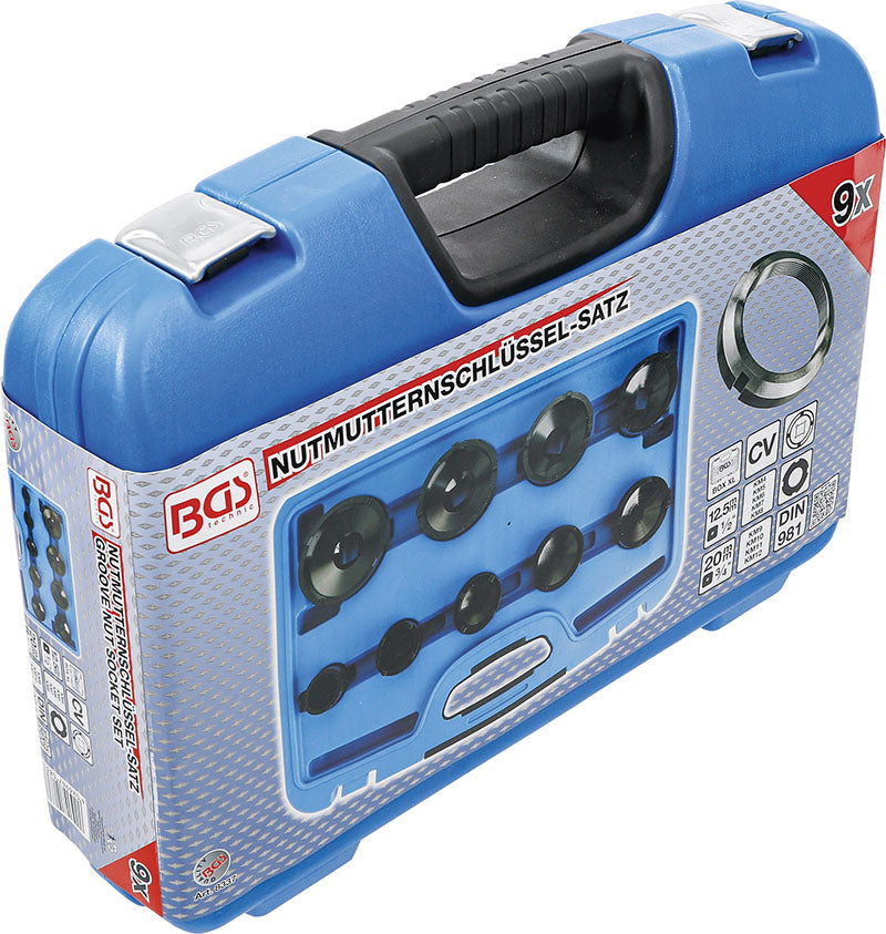 SET 9 PEZZI, CHIAVI DI SERRAGGIO PER GHIERE KM 4 - KM 12, DENTI ESTERNI BGS8337