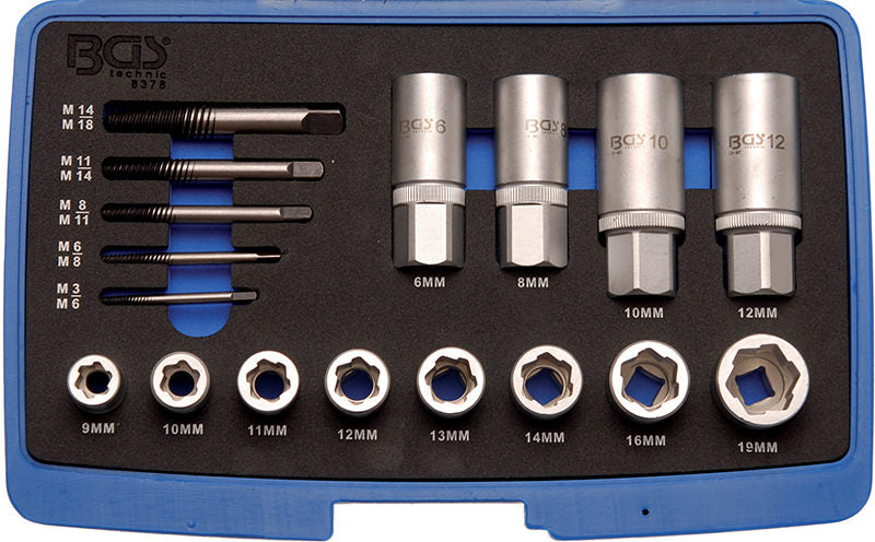 SET 17 PEZZI, ESTRATTORI PER VITI, DADI E PRIGIONIERI BGS8378