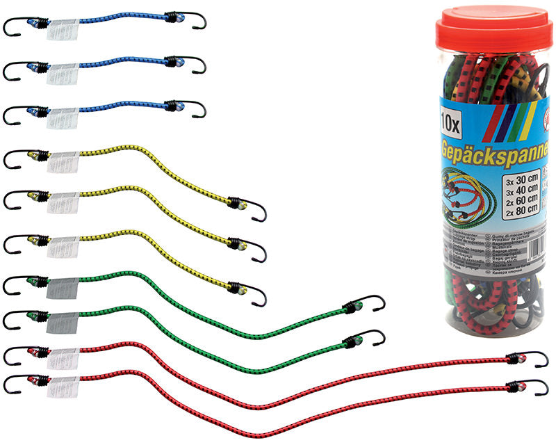 SET 10 FUNI ELASTICHE CON GANCI BGS85512