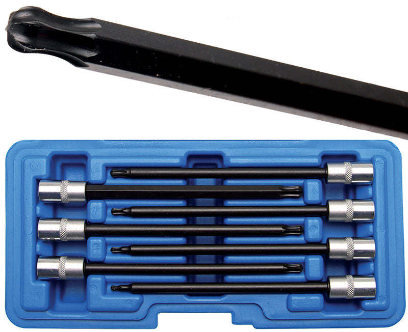 SET 7 PEZZI, BUSSOLE CON INSERTI TX CON TESTA SFERICA, ATT. 1/4” BGS8618