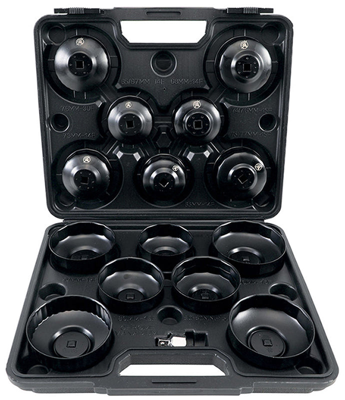 SET 14 PEZZI, CHIAVI A TAZZA PER FILTRI OLIO, ATT. 3/8” BGS91036