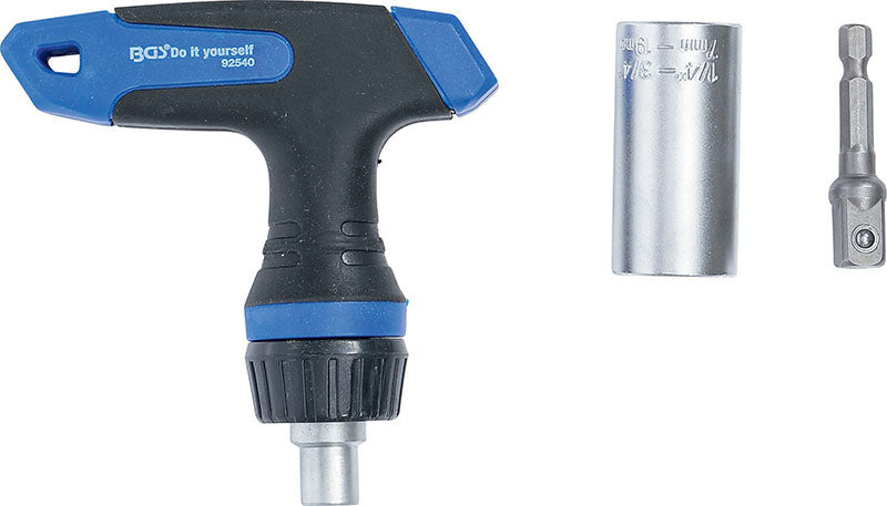 SET 3 PEZZI, BUSSOLA UNIVERSALE, ADATTATORE E CHIAVE A CRICCHETTO REVERSIBILE BGS92540