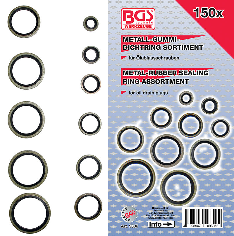 ASSORTIMENTO 150 PEZZI, GUARNIZIONI BONDED BGS9306
