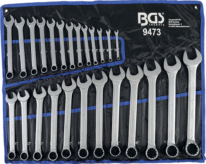 SET 25 PEZZI CHIAVI COMBINATE IN POLLICI BGS9473