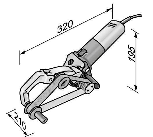 Smerigliatrice a nastro per tubi e levigatrice a nastro TRINOFLEX FLEX BRE 8-4 INOX Set