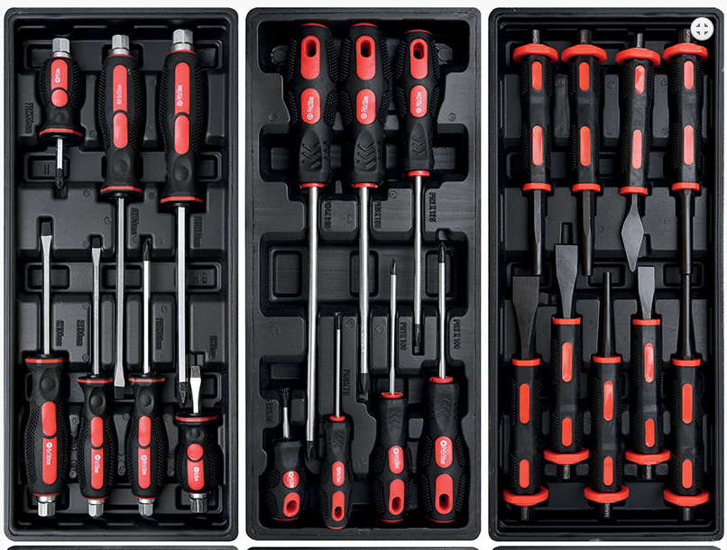 Carrello portautensili ROSSO Fermec Bgs 7 cassetti 197 utensili BGS 4074