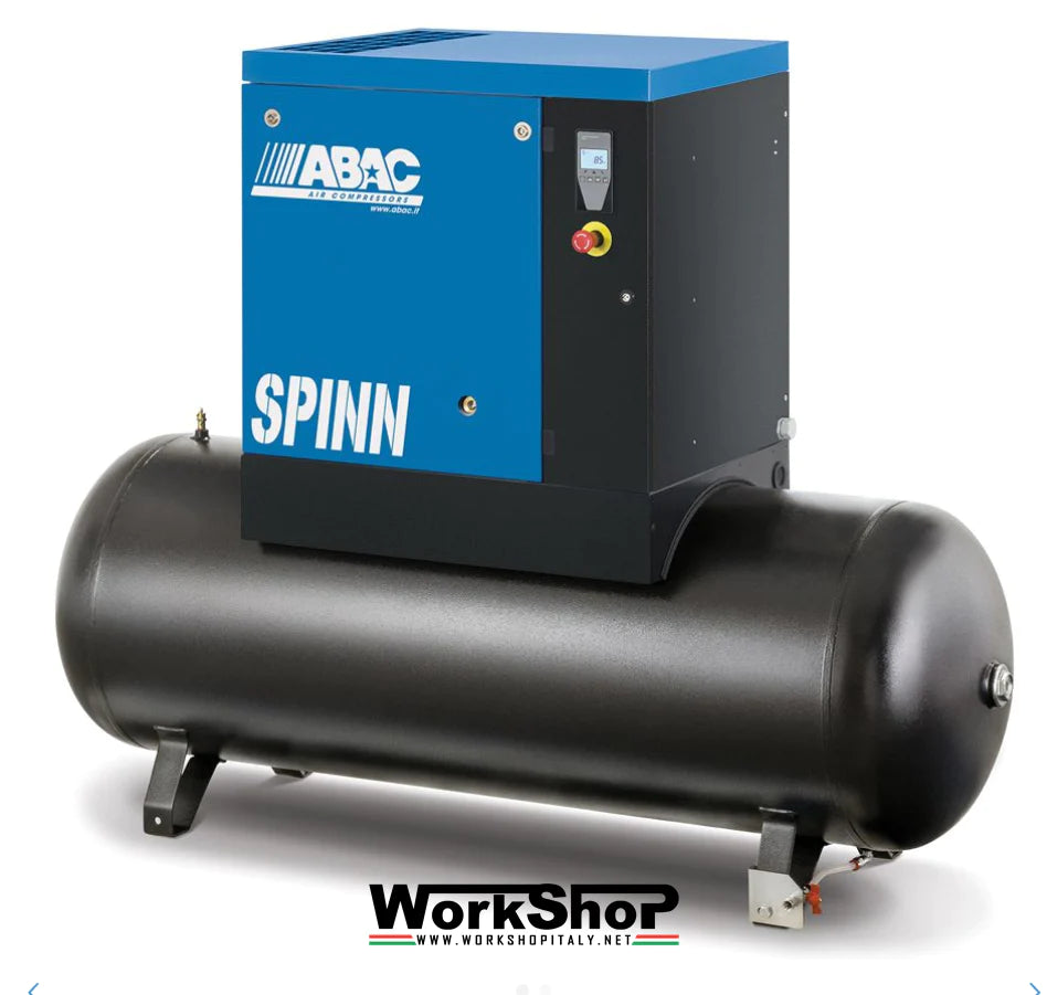 Compressore Abac a vite SPINN su serbatoio da 200lt. da 3 a 10 hp