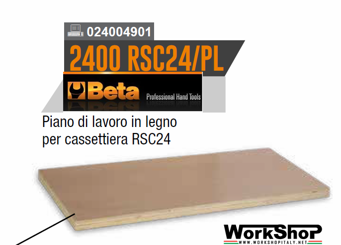 Piano di lavoro in legno per cassettiera RSC24 2400 RSC24/PL
