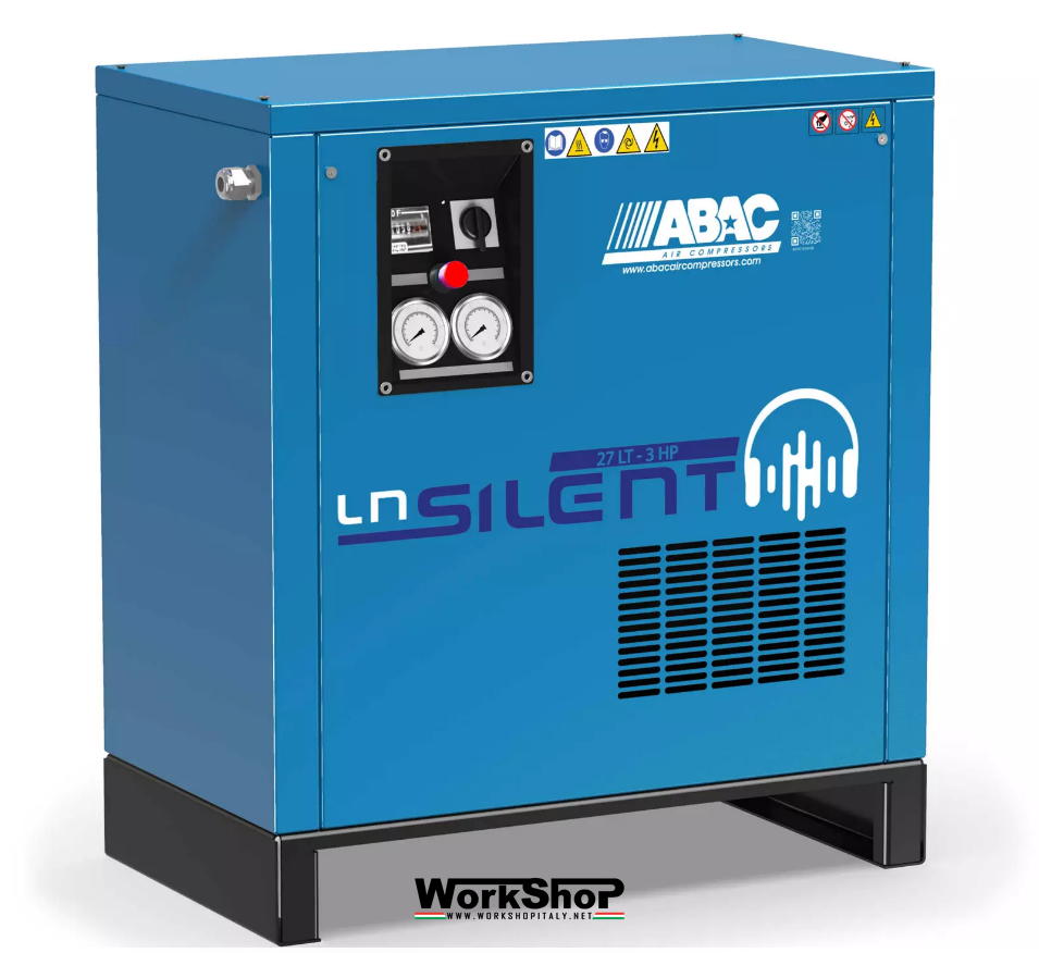 Compressore ABAC LN silenziato 27lt. da 2 a 3hp