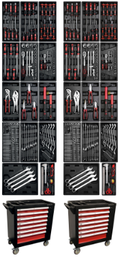 Carrello portautensili ROSSO Fermec Bgs 7 cassetti 197 utensili BGS 4074