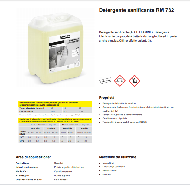 Detergente Sanificante Karcher RM 732 5 litri