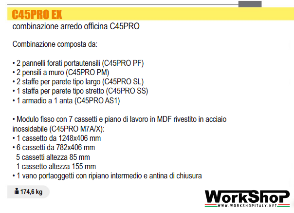Arredo Officina Beta Utensili C45PRO EX piano inox