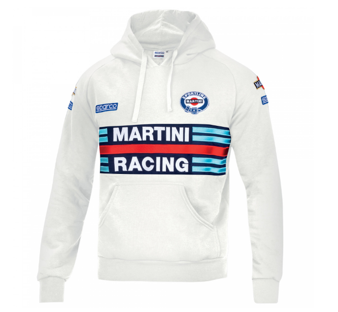 Felpa con cappuccio Hoodie Sparco Martini Racing Bianco