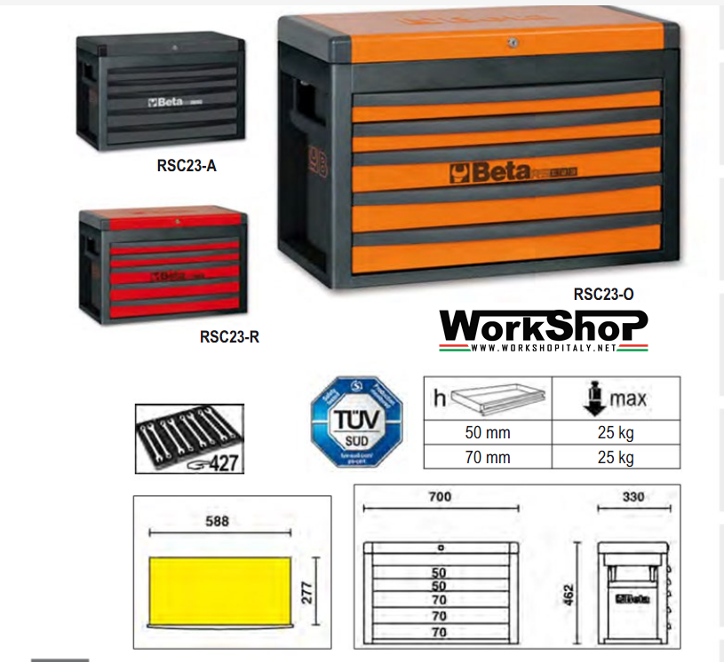 Cassettiera portatile 5 cassetti Beta RSC23