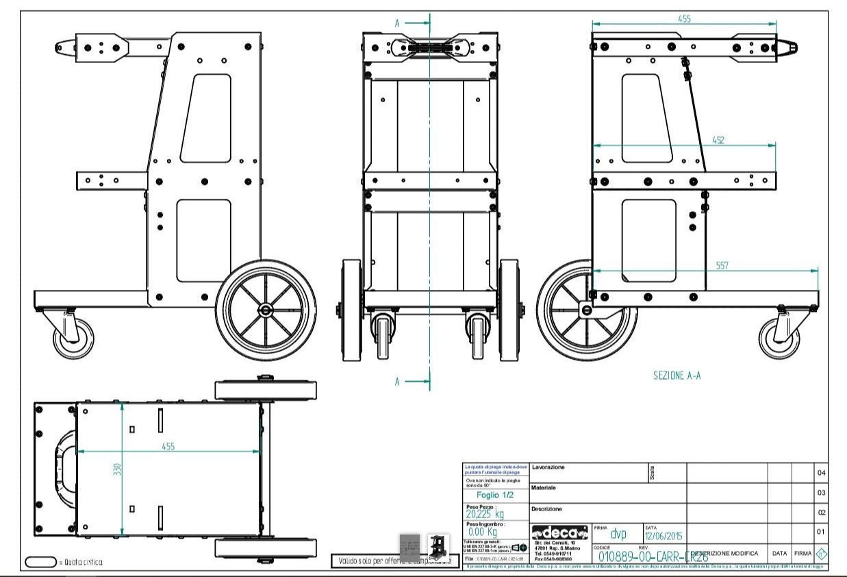 Carrello saldatrice porta-bombola Deca CR26