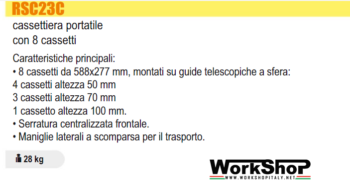 Cassettiera portatile 8 cassetti Beta RSC23C