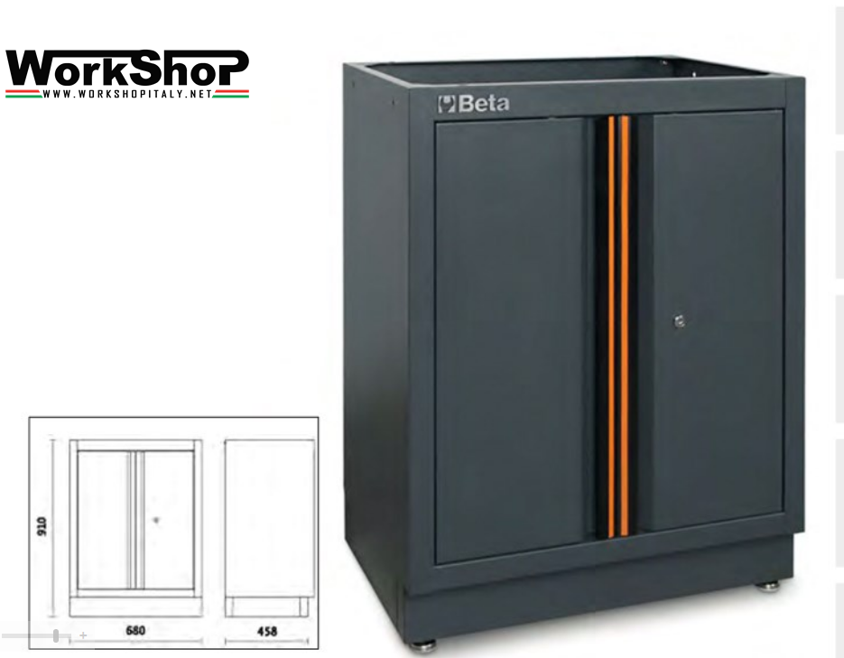 Modulo fisso con 2 antine per arredo officina Beta C45PRO MA