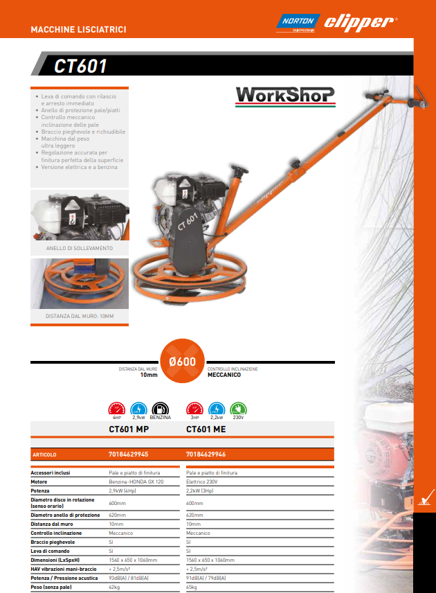 Lisciatrice per pavimenti Norton Clipper CT601