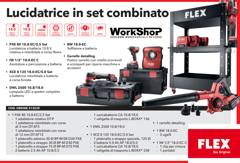 Lucidatrice FLEX PXE 80 in set combinato