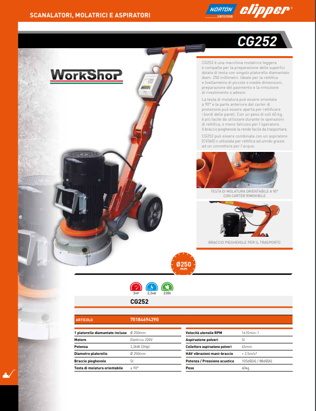 Molatrice per pavimenti Norton Clipper CG252