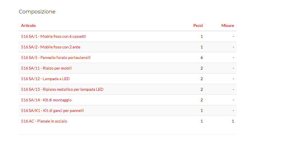 ARREDAMENTO PER OFFICINA piano acciaio Usag 516 SA/CA1