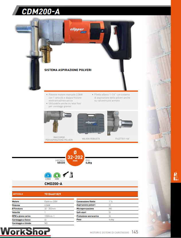 Carotatore a secco Norton Clipper CDM200-A