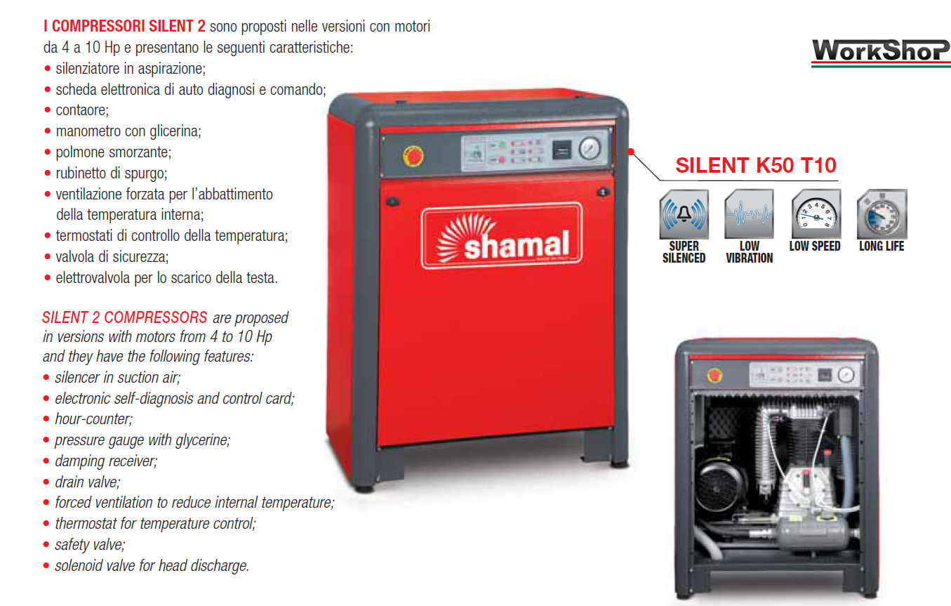 Compressori Shamal 3LT. Silenziati SILENT 2