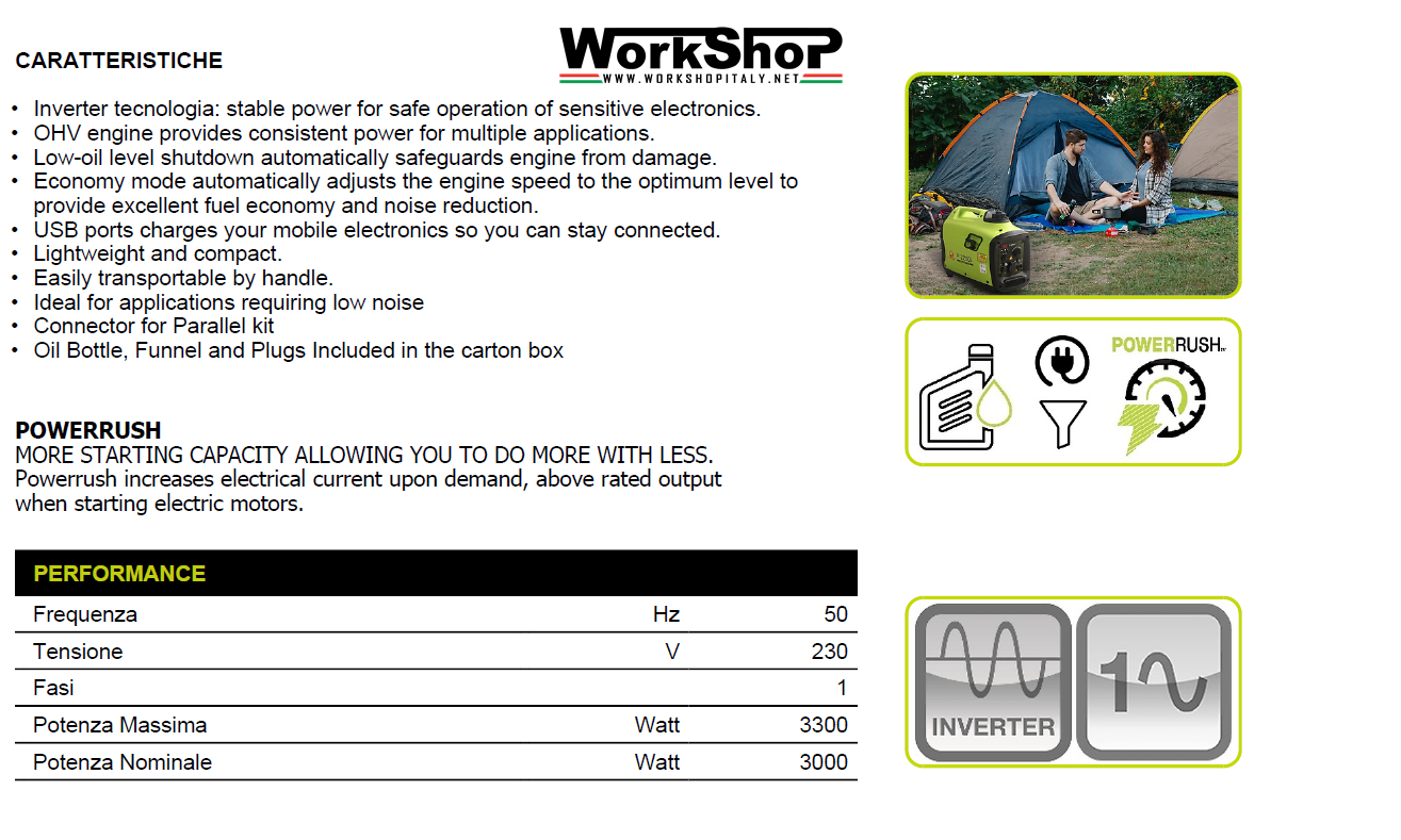 Generatore di corrente Pramac INVERTER Silenziato P3500I/O