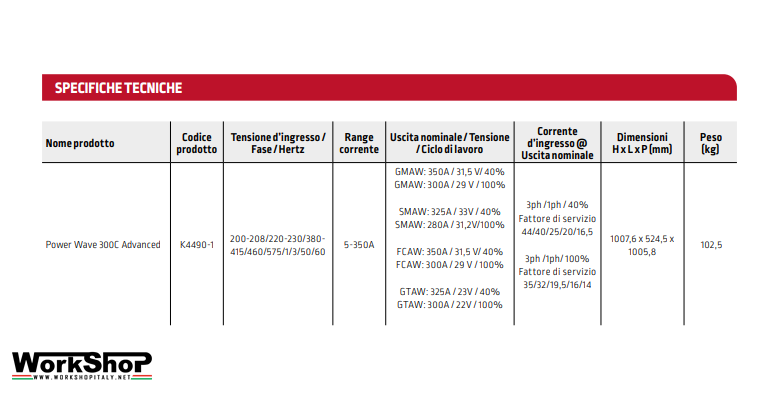 Saldatrice Lincoln POWER WAVE 300C ADVANCED CE