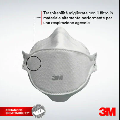 3M™ 9320D+ Aura™ Respiratore antiparticolato monouso, FFP2, senza valvola 3PZ.